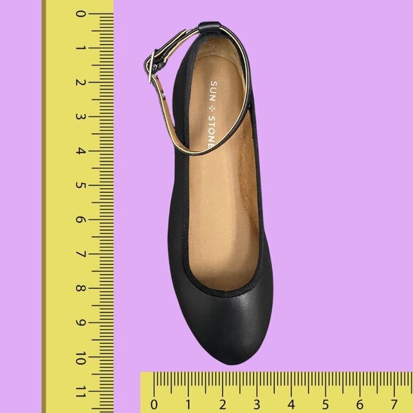 🖤 Sun + Stone Mary Jane Ballet Flats | Size 8.5 | Soft Black Faux Leather - Picture 8 of 8